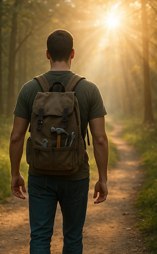 Caminho dourado na floresta representando esperança e novo início na Novo Caminho Internações